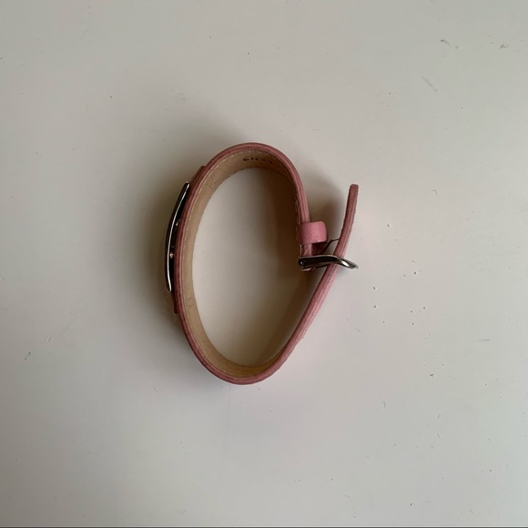Auth Fossil pink leather “a” bracelet cuff - Picture 10 of 10